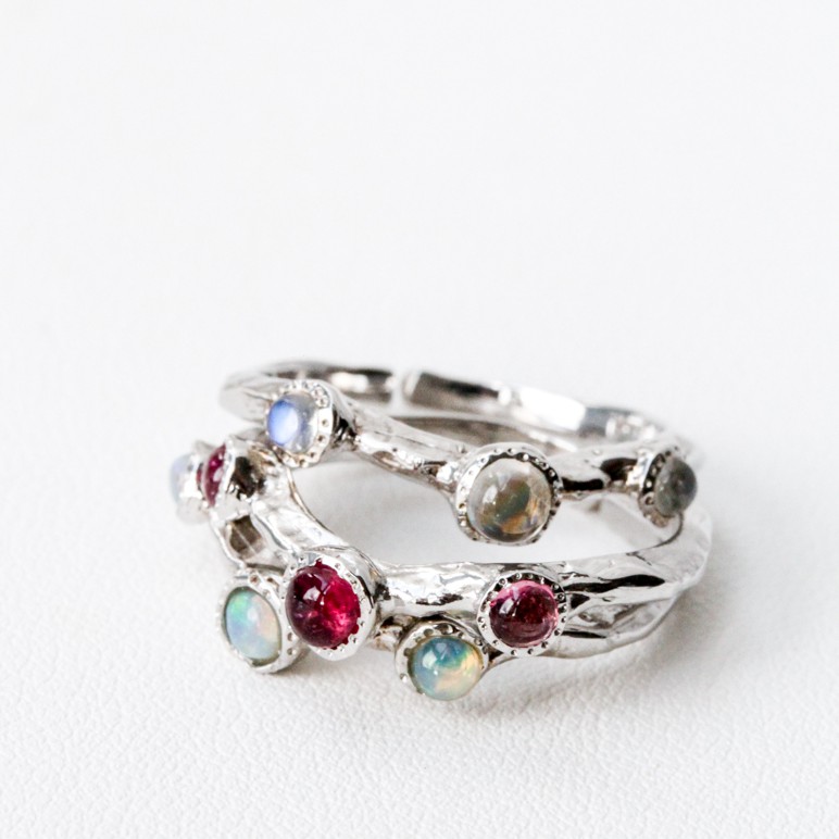 LUCYSUMMER Little Star แหวนพลอยแท้ 3 เม็ด Silver 925 Free รูปที่ 5