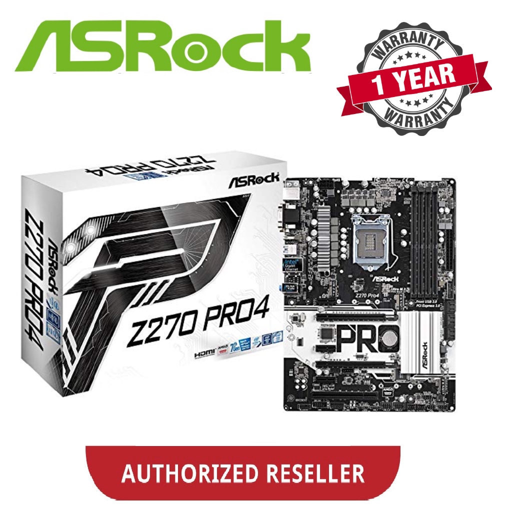 ASROCK Z270 PRO 4 INTEL SOCKET 1151 MOTHERBOARD (Z270 PRO4/A/ASRK)
