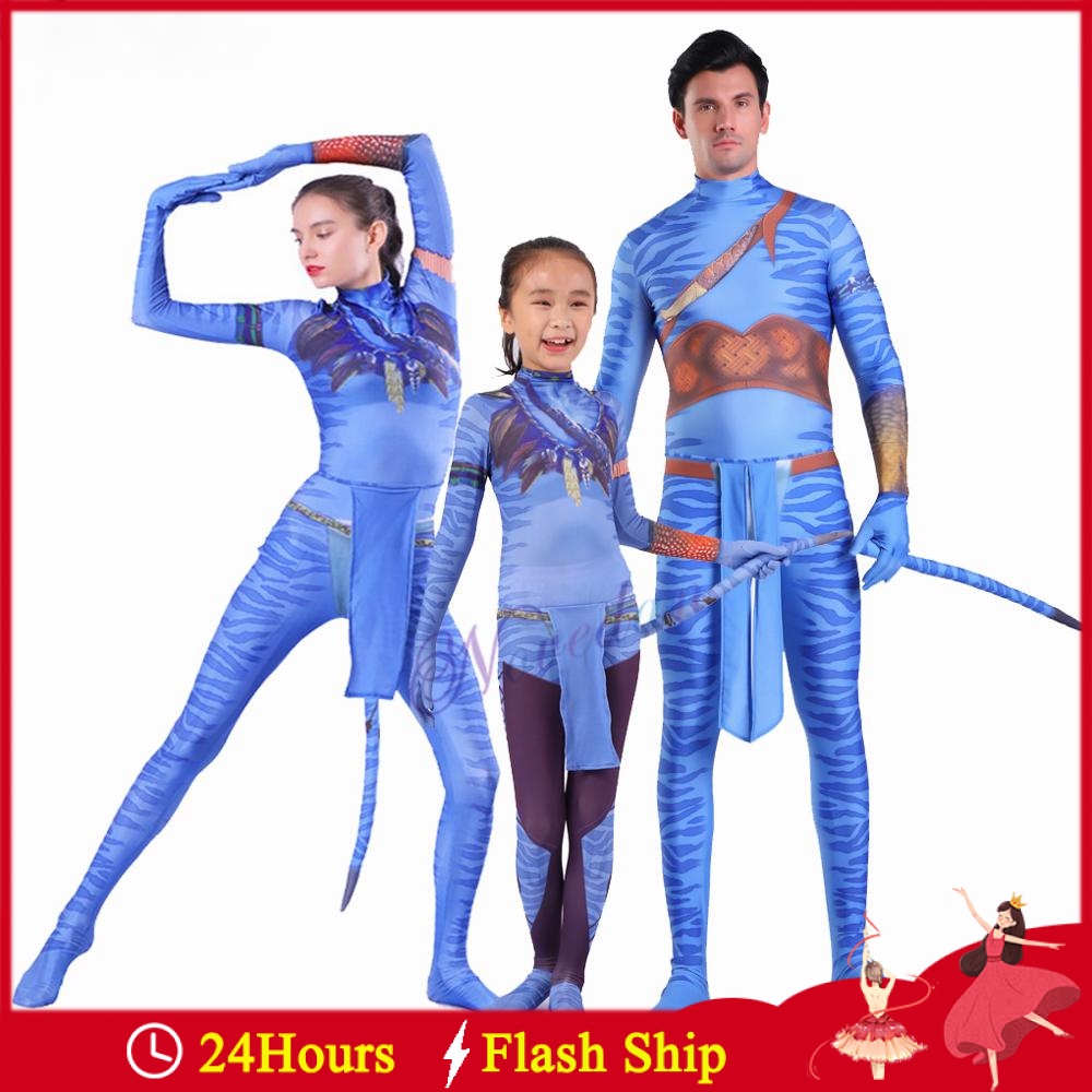 ใหม่ ชุดบอดี้สูทคอสเพลย์ Avatar 2 Jake Sully Neytiri Zentai 2022 สําหรับผู้ชาย ผู้หญิง