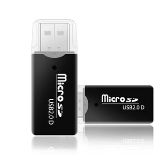 อแดปเตอร์ตัวอ่านการ์ด ชนิด Mini USB 2.0 Micro SD TF ความเร็วสูง สีดำ