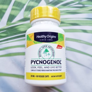 Pycnogenol สารสกัดจากเปลือกสนฝรั่งเศส 30mg 60 Veggie Caps (Healthy Origins®) ฝ้าจาง ช่วยปรับสภาพผิวที่หมองคล้ำ ปรับสีผิว