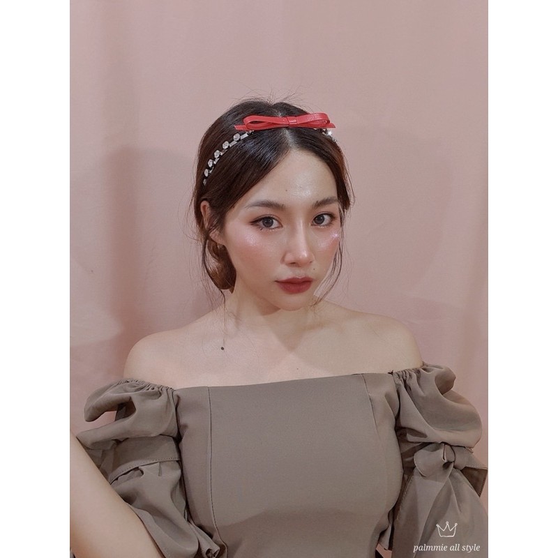 ส่งจากไทย🎀✨ที่คาดผมโบว์หนัง ​ มิวมิว ประดับเพชร​  แบบคุณเป้ย​ และคุณชม น่ารัก​ หวานๆ​ ลูกคุณหนู - รูปที่ 3