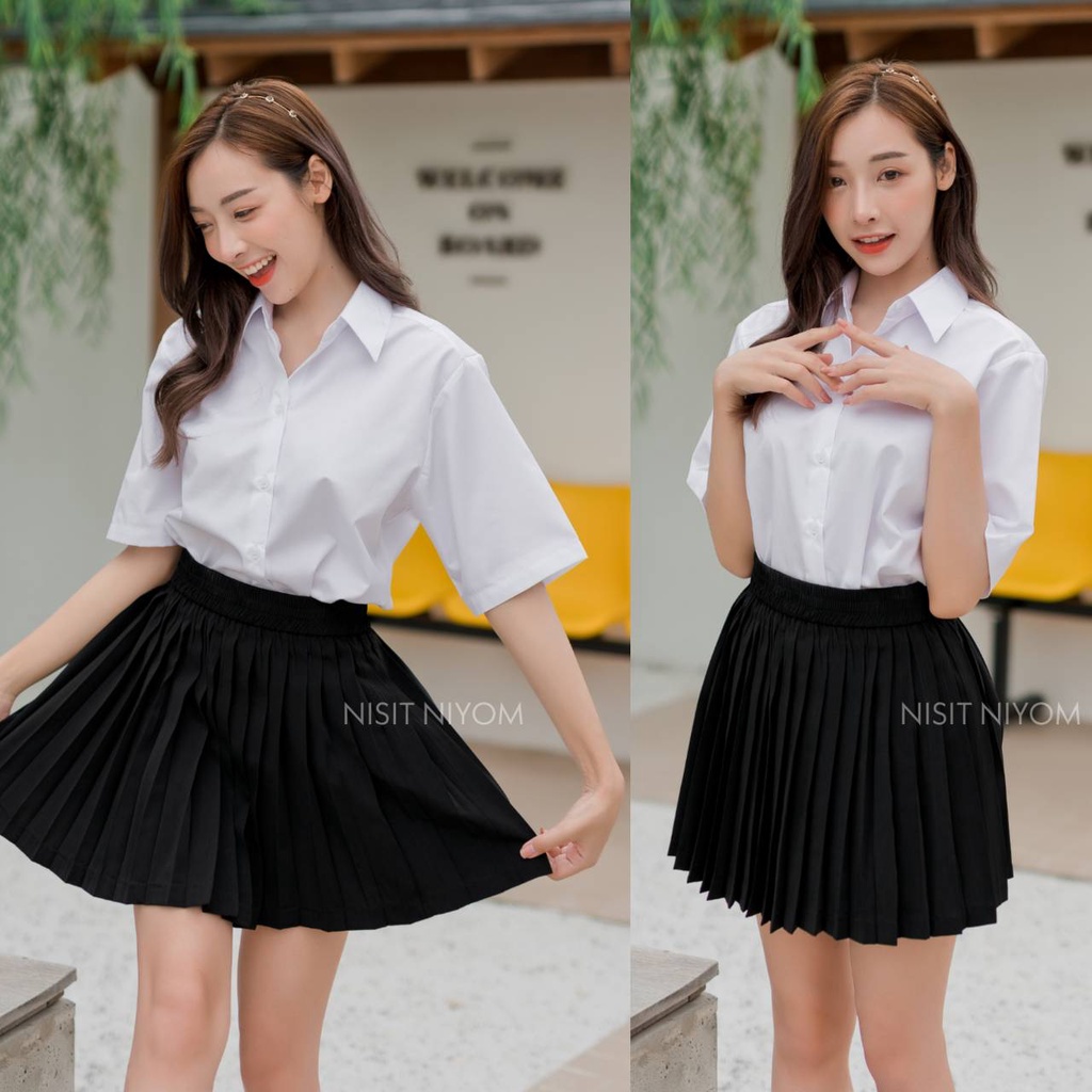 เสื้อนักศึกษาทรงบอย ทรงตรงไม่เข้ารูป oversized ราคา ถูกที่สุด ดีลบีเคเค แกลเลอรีภาพที่ 7