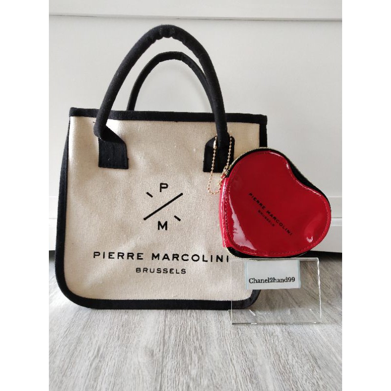 CHANEL2HAND99 ราคาส่งSALE กระเป๋าผ้าแคนวาส Pierre Marcolini Brussels Bag Set กระเป๋าพวงกุญแจหัวใจ กระเป๋านิตยสารญี่ปุ่น