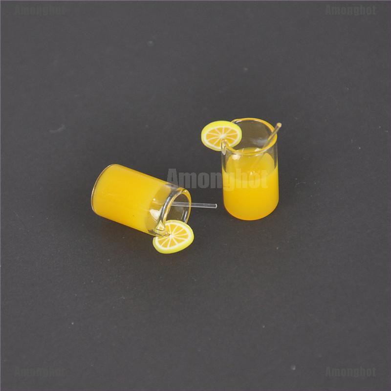 Amonghot 2X Mini Lemon Water Cup Dollhouse Accessories Toy Mini Decor ...