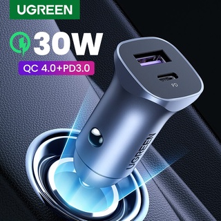 Ugreen 30W PD Charger Quick Charge 4.0 3.0 Dual Ports USB Car Charger