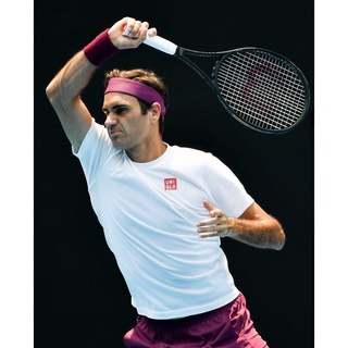 Dry-ex เสื้อยืดคอกลม แขนสั้น พิมพ์ลายเทนนิส Federer Uniblo สําหรับผู้ชาย