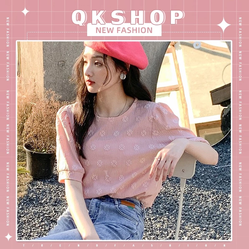 QKshop เสื้อเชิ้ตลายดอกไม้💐✨เสื้อเชิ้ตลายดอกไม้ 🌷 🌼 ทรงหลวม แขนพัฟ สไตล์หน้ารักสุดเก๋ 🌼สีพื้นโทนสว่างมีให้เลือก 3 สี🌈