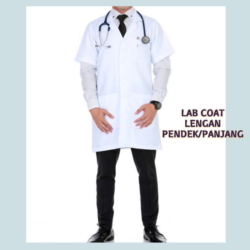 LABCOAT STRAIGHT CUT (UNISEX)/ LAB COAT / WHITECOAT / JUBAH MAKMAL - (IN HOUSE BRAND)
