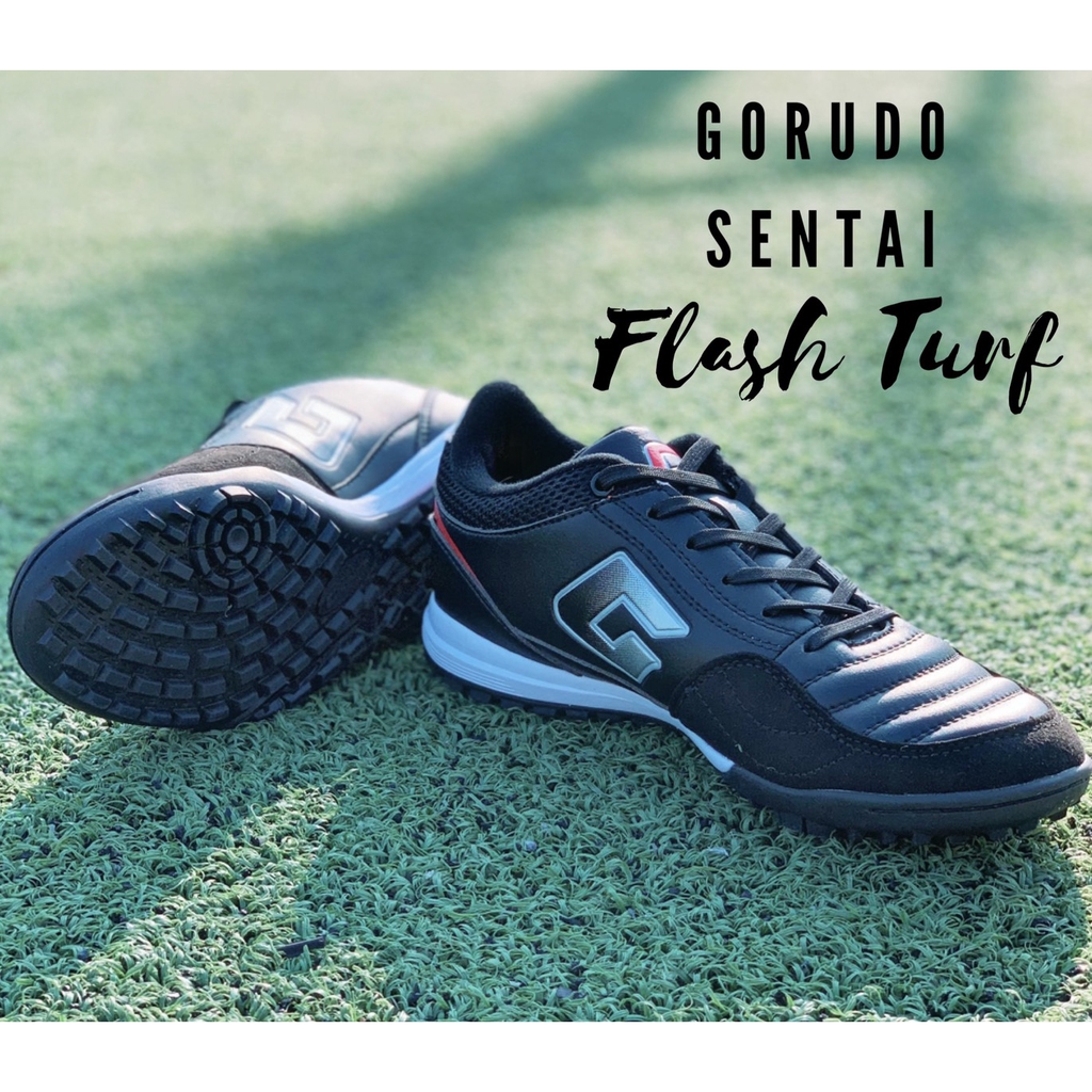 🚨 GORUDO SENTAI รุ่น FLASH Turf  ( ร้อยปุ่ม #Black Silver สีดำเทา 100 ปุ่ม และ ไซส์ ให้เลือกจ้า ) 🚨
