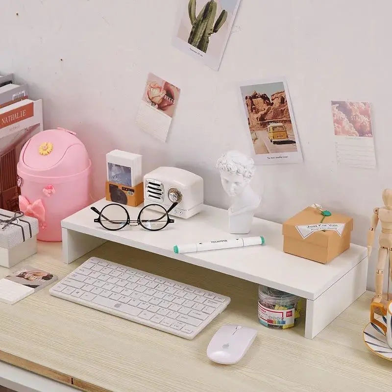 📢พร้อมส่งจ้า ชั้นวางจอคอม ชั้นวางโน้ตบุ๊ค (สีขาว/ดำ/ไม้) ที่วางคอม ที่วางจอคอม ทนทานกว่า