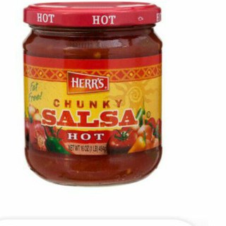 ✨ขายดี✨ Herrs Chunky Salsa hot ซัลซ่าซอส เฮอร์ 454   กรัม คุณภาพระดับพรีเมี่ยม