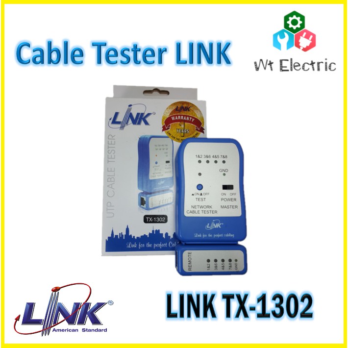 LINK อุปกรณ์ทดสอบสัญญาณสาย แลน สายโทรศัพท์ Cable Tester LINK (TX-1302) Original -1 YEAR WARANTY