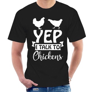 [COD]เสื้อยืดแขนสั้นลําลอง ผ้าฝ้าย พิมพ์ลายไก่ Yep I Talk To Chickens สําหรับผู้ชาย และผู้หญิง