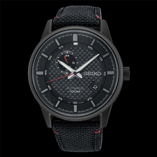 Seiko Sports Automatic นาฬิกาข้อมือผู้ชาย สายผ้าสีดำ รุ่น SSA383K1,SSA383K