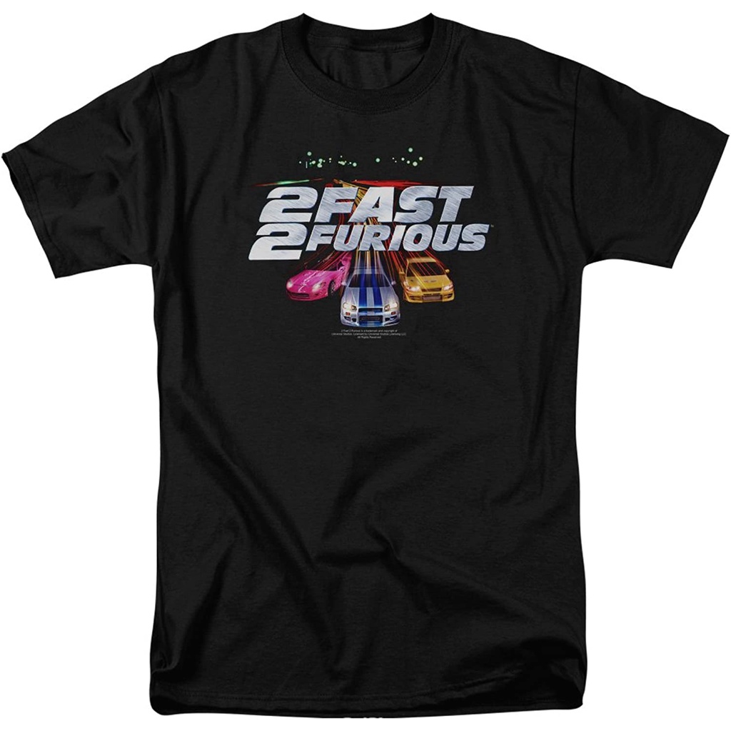 เสื้อยืด ผ้าฝ้าย พิมพ์ลายรถแข่งภาพยนตร์ 2 Fast 2 Furious 2003 สําหรับผู้ชาย