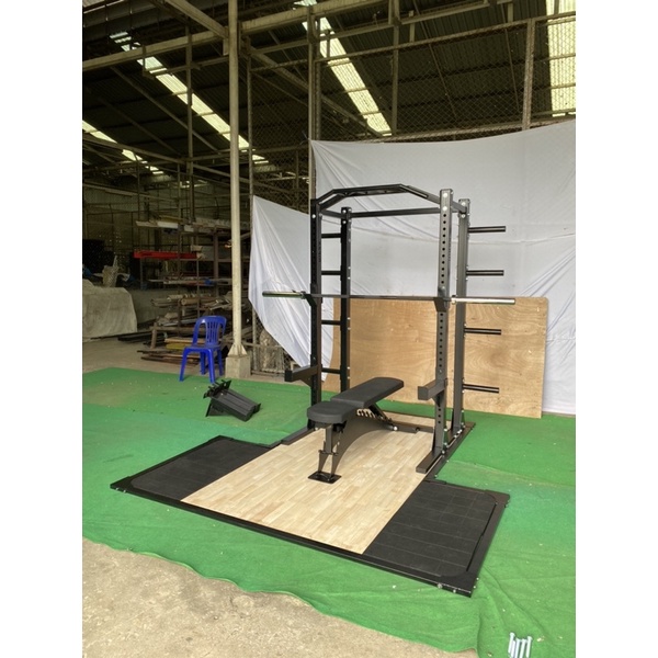Home Gym Set เซ็ทโฮมฟิตเนส Home Fitness Power Rack + Bench + Barbell + Platform อุปกรณ์ฟิตเนสครบชุด อุปกรณ์ยกน้ำหนัก