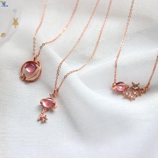 สร้อยคอ จี้ดาวเคราะห์ สีชมพู