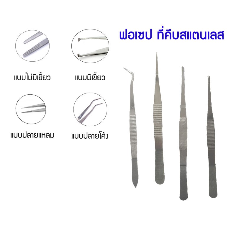 Forcep Stainless ฟอร์เซป ปากคีบ ปากคีบสแตนเลส แหนบคีบ คีบสำลี Needle Holder  อุปกรณ์ผ่าตัด | Shopee Thailand