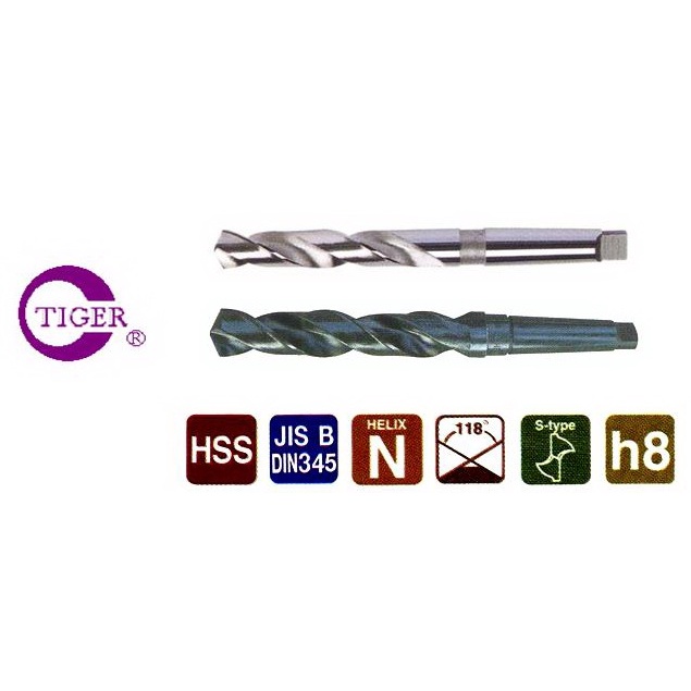 ดอกสว่าน  ก้านเทเปอร์ ไฮสปีด 1500 12-26MM. *พร้อมส่ง* TAPER SHANK TWIST DRILLS HSS1500 ยี่ห้อ TIGER 