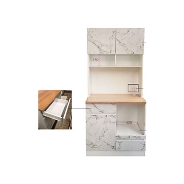 SB Design Square ตู้สูง ขนาด 90 ซม. รุ่น Dante สีขาวลายหินอ่อน (90x50x195 ซม.) แบรนด์ KUCHE
