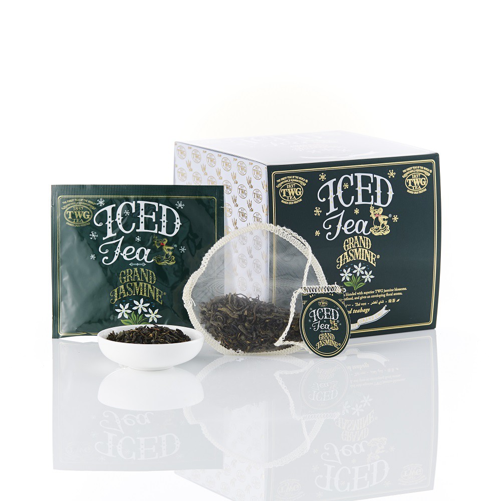 TWG Tea | Grand Jasmine Tea | Iced Teabag Box 7 Teabags / ชา ทีดับเบิ้ลยูจี ชาเขียว แกรนด์ จัสมิน ที ชนิดซองชงเย็น 7 ซอง