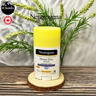 [Neutrogena] Sheer Zinc Mineral Sunscreen Stick SPF 50+ with Vitamin E 42 g นูโทรจีนา ครีมกันแดด แบบแท่ง