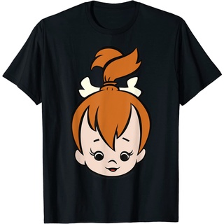 เสื้อยืดผ้าฝ้ายพรีเมี่ยม เสื้อยืด พิมพ์ลาย The Flintstones Pebbles Big Face