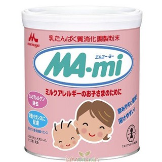 Morinaga Ma-mi นมผงเด็ก ญี่ปุ่น โมรินากะ มามิ สำหรับเด็กแพ้นมวัว 850 กรัม สำหรับเด็กอายุ 15 วัน-3 ขวบ