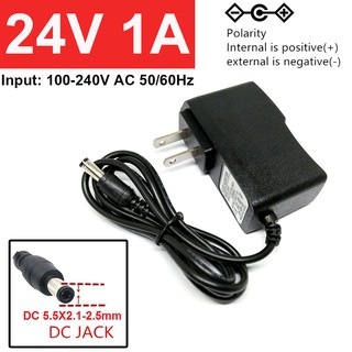 อะแดปเตอร์ (Adapter ) DC 24V 1A หัวขนาด 5.5mm x 2.1mm-2.5mm คุณภาพสูง ผ่านมาตรฐาน CE UL RoHS จ่ายไฟเต็ม ทนทาน .