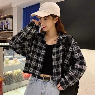 เสื้อยืดกุมภาพันธ์ - เสื้อยืด CROP TARTAN | เสื้อเชิ้ต ลายสก๊อต ขนาดใหญ่ | เสื้อครอปท็อป