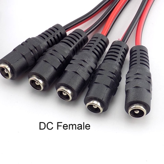 สายเคเบิลแจ็คเชื่อมต่อ DC ตัวเมีย 5.5x2.1 มม. สําหรับกล้องวงจรปิด แถบไฟ LED 5 ชิ้น