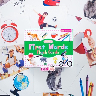 Flash Cards First Words 🚀การ์ดคำศัพท์ 5 หมวด 125 ใบ กล่องเขียว 🦁แฟลชการ์ด 🚀บัตรคำ ใช้ร่วมกับปากกาพูดได้  MIS TalkingPen