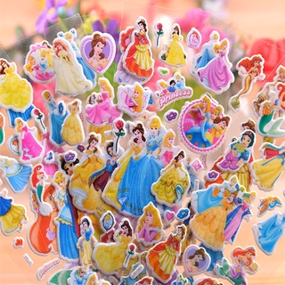 สติกเกอร์ ลายการ์ตูน Disney Princess 3D ขนาดเล็ก สําหรับติดตกแต่งสมุด 5 ชิ้น