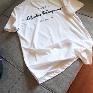 เสื้อยืดแขนสั้นลําลอง คอกลม ผ้าฝ้าย พิมพ์ลาย Ferragamo 1927 แฟชั่นสําหรับผู้ชาย และผู้หญิง ไซซ์ S - 5Xl