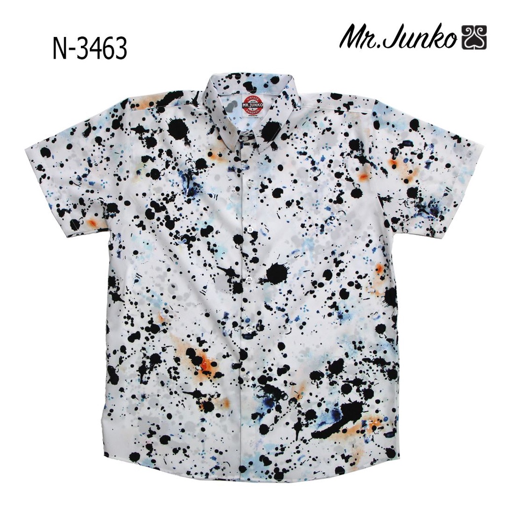 ส่งฟรี เสื้อเชิ้ต งานต่อลาย Mr-Junko ผ้าซาติน นิ่มใส่สบายไม่ร้อน N-3463