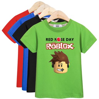 เสื้อยืดผ้าฝ้ายแขนสั้นพิมพ์ลาย Roblox แฟชั่นสําหรับเด็ก