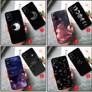 เคสโทรศัพท์มือถือแบบนิ่ม ลายดวงจันทร์ สีดํา สําหรับ Realme C2 C3 C11 C12 C15 C17