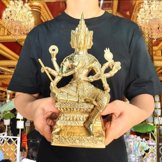 ท่านท้าวมหาพรหม งานทองเหลืองขัดผิว (กว้าง4นิ้ว สูง9นิ้ว)เหมาะบูชาในการตั้งศาลพระพรหมหรือตั้งบูชาที่บ้านก็เป็นมงคล