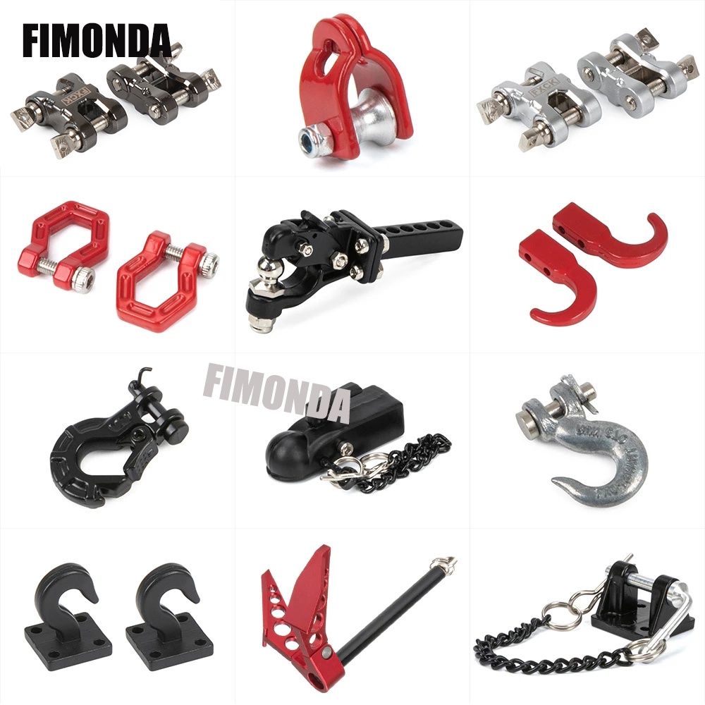 1/10 Scale อุปกรณ์เสริมโลหะ Recovery Tow Shackle Winch Hook Bow Shackles Snatch บล็อกโซ่ Anchor สําหรับ RC Crawler รถ SCX10 TRX4 TRX6 D90 YK4102 RGT 86100