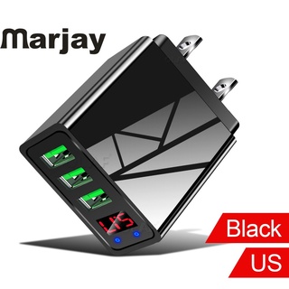 Marjay อะแดปเตอร์ชาร์จ USB แบบจอแสดงผลดิจิทัล ชาร์จไว 3 พอร์ต สำหรับ iPhone