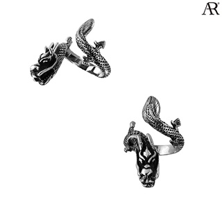 ANGELINO RUFOLO Ring ดีไซน์ Aqua Dragon แหวนผู้ชาย Stainless Steel 316L(สแตนเลสสตีล)คุณภาพเยี่ยม สีเงิน