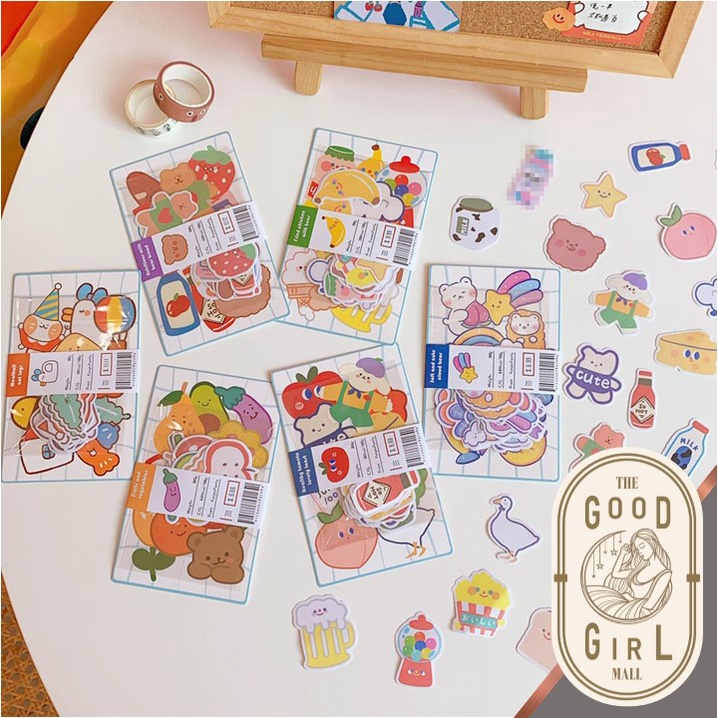 ⭐️1 แถม 1⭐️ GOODGIRLMALL สติ๊กเกอร์ติดสมุด20ชิ้น สติ๊กเกอร์เกาหลี ลายน่ารัก ติดโน๊ตบุ๊ค ติดไอแพด ติด