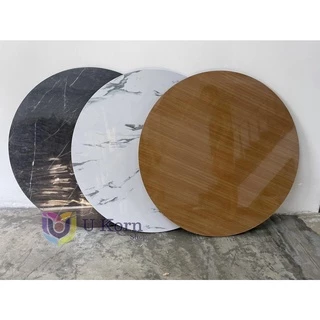 โต๊ะญี่ปุ่นกลม โต๊ะพับอเนกประสงค์ 75x75 ซม.ลายไม้สีบีซ ลายหินดำ ขาว ขาแข็งแรง กางง่าย 🦄 uk99