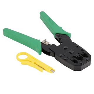 Okay คีมเข้าหัวสายแลน Network RJ45 CAT5 RJ11 RJ12 LAN Cable Wire Crimper Crimp Plier Strip Tool Green (Intl#278