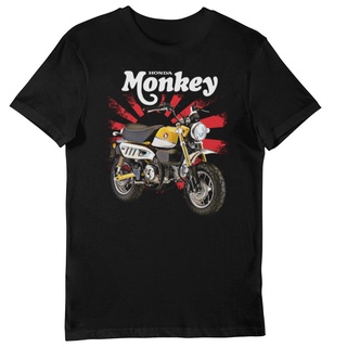 【ผ้าฝ้ายแท้】2022 เสื้อยืดแขนสั้นผ้าฝ้าย 100 % พิมพ์ลาย Honda Monkey Bike สําหรับผู้ชาย discount