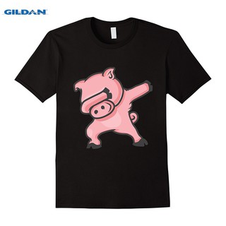 แขนสั้นcrew neckDabbing Pig | เสื้อยืด พิมพ์ลายสัตว์ แบบเข้ารูป สําหรับผู้ชายS-XXXXL