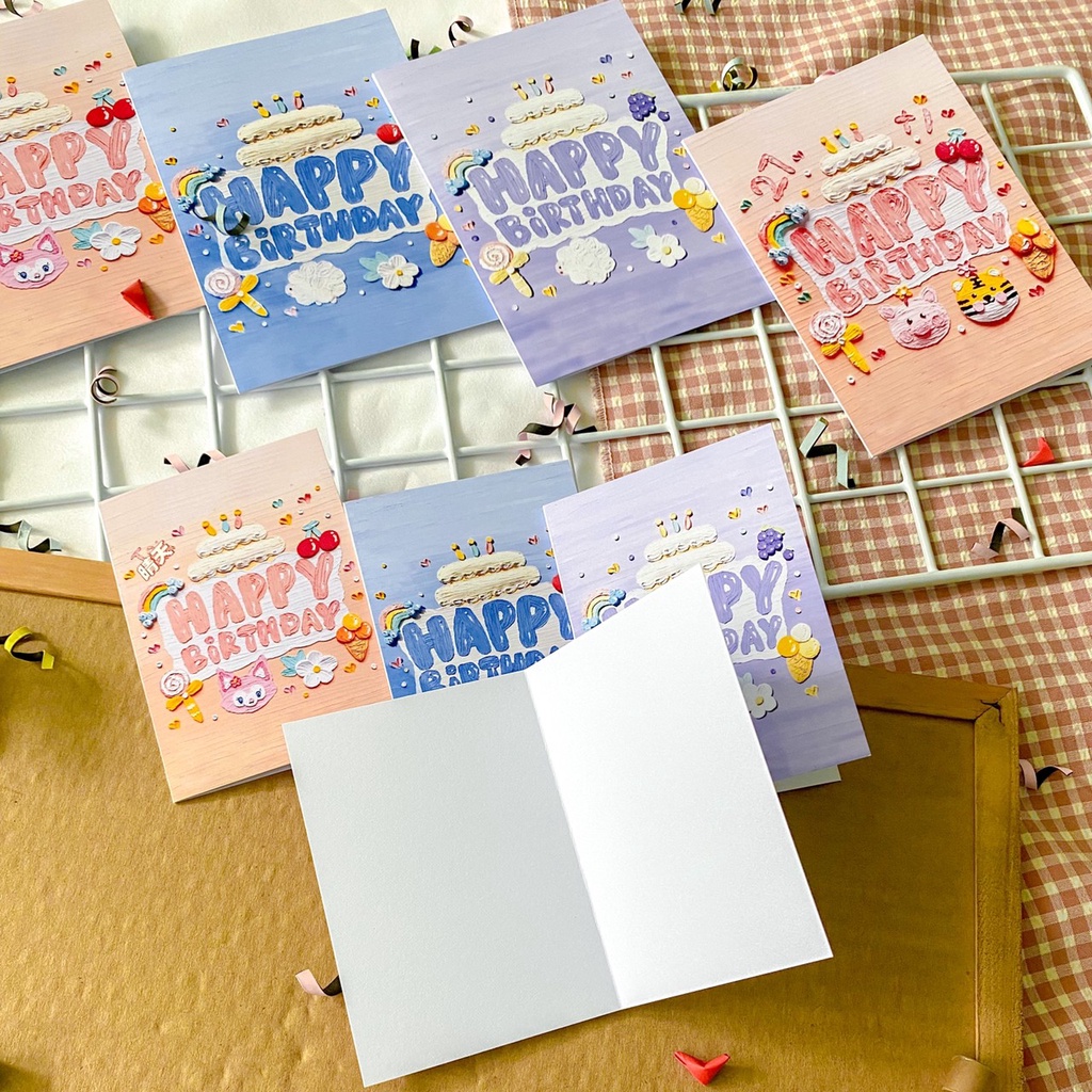 🎂 🍰 Birthday card : การ์ดอวยพรวันเกิด (มีซองแก้วใส่การ์ด) 🎁 - รูปที่ 4