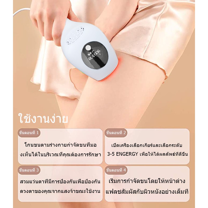 Wellskin เครื่องเลเซอร์กำจัดขนถาวร กระตุ้นคอลลาเจน + ฟื้นฟูสภาพผิว เครื่องกำจัดขน ipl 2in1 สินค้าพร้