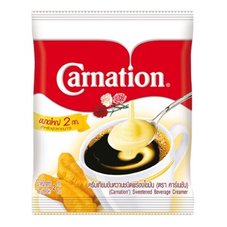 นมข้นถุง2 นมคาร์เนชั่น ทีพอท ครีมเทียมข้นหวานชนิดพร่องไขมัน